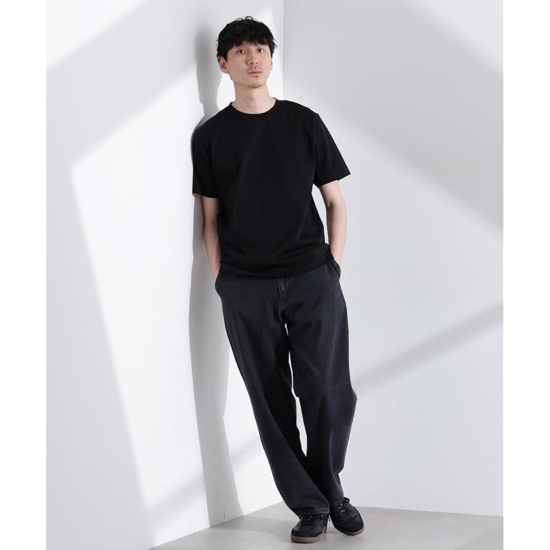 [Nano Universe] футболка с круглым вырезом и коротким рукавом с защитой от запаха, мужская S 010 черная 672-5124202