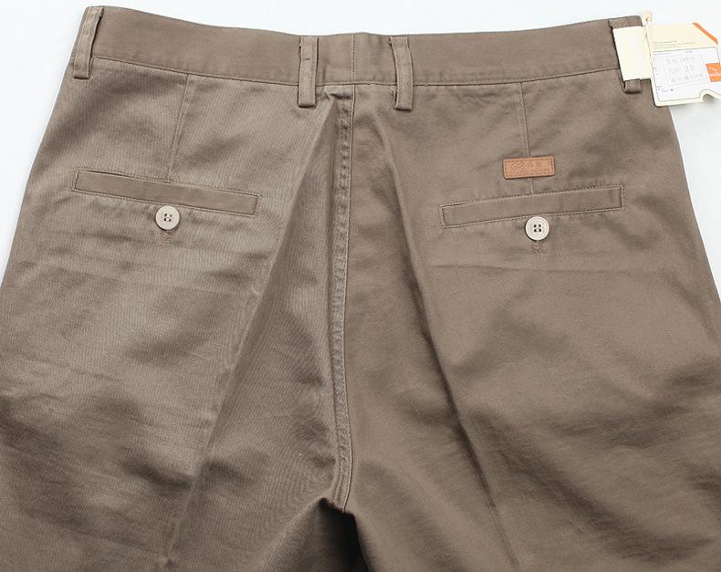 Мужские летние шорты из чистого хлопка с высокой посадкой, свободного кроя - с двойными складками, средней длины, повседневная одежда для мужчин среднего и пожилого возраста.