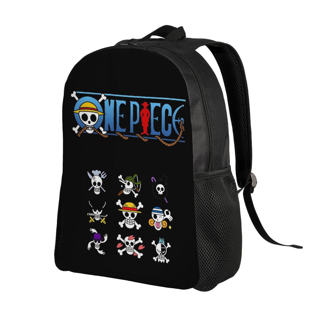 One Piece Font Teenage Backpack Gift High School Business Pirate Flag Daypack for Men Women Laptop Computer Canvas Bags