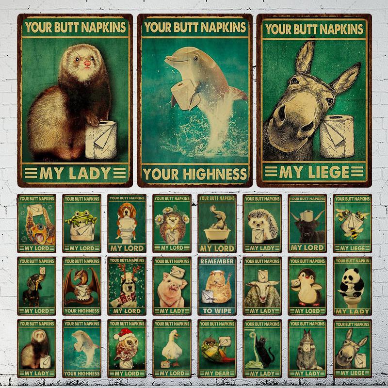 MY LORD LADY животные портретные знаки Винтаж Олово Металл Общественный Ретро Настенный Декор Сад Парк Дикая Пещера Металлический Плакат