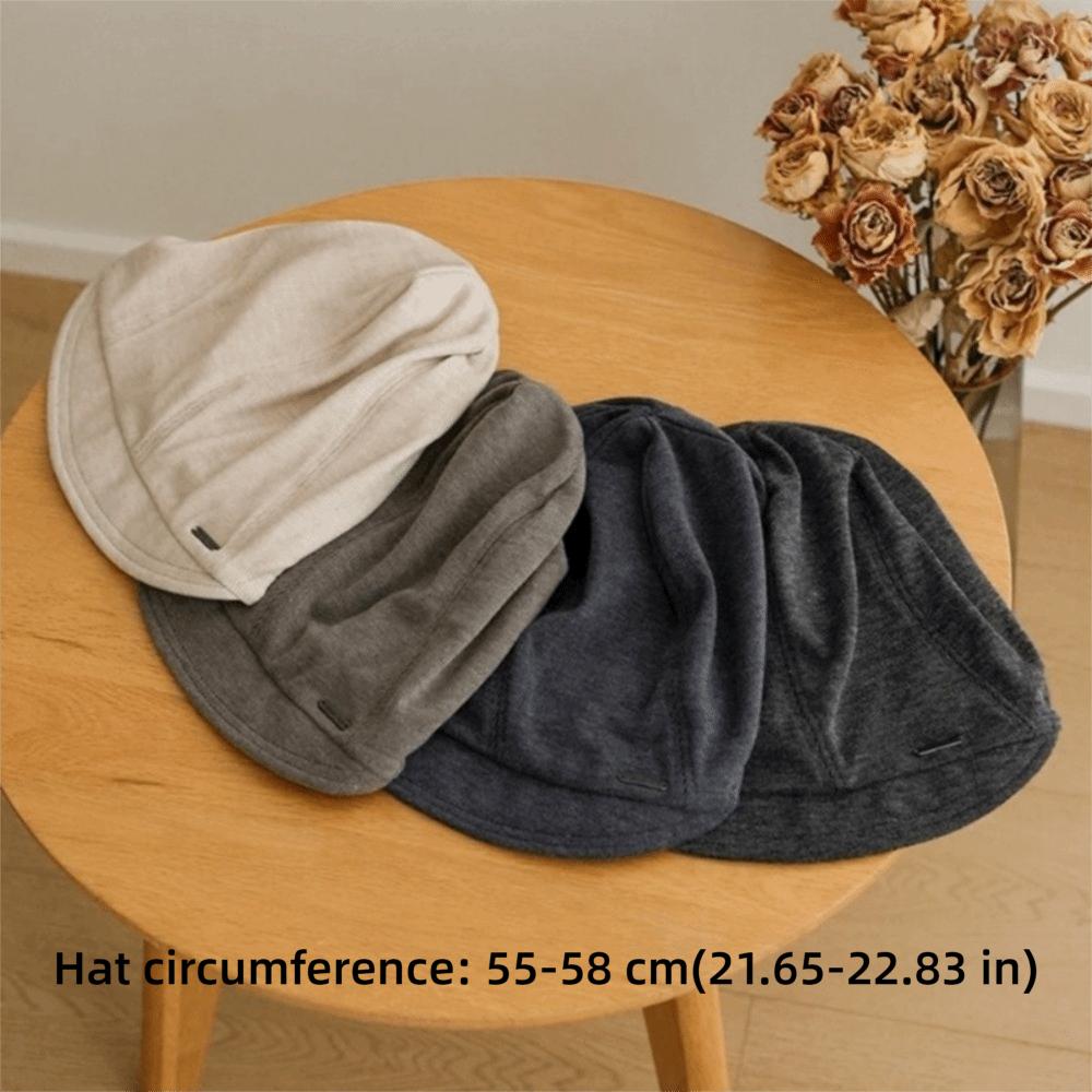 Breathable Short-Brimmed Hat Solid Color Newsboy Hat Retro Beanie Cap for Women