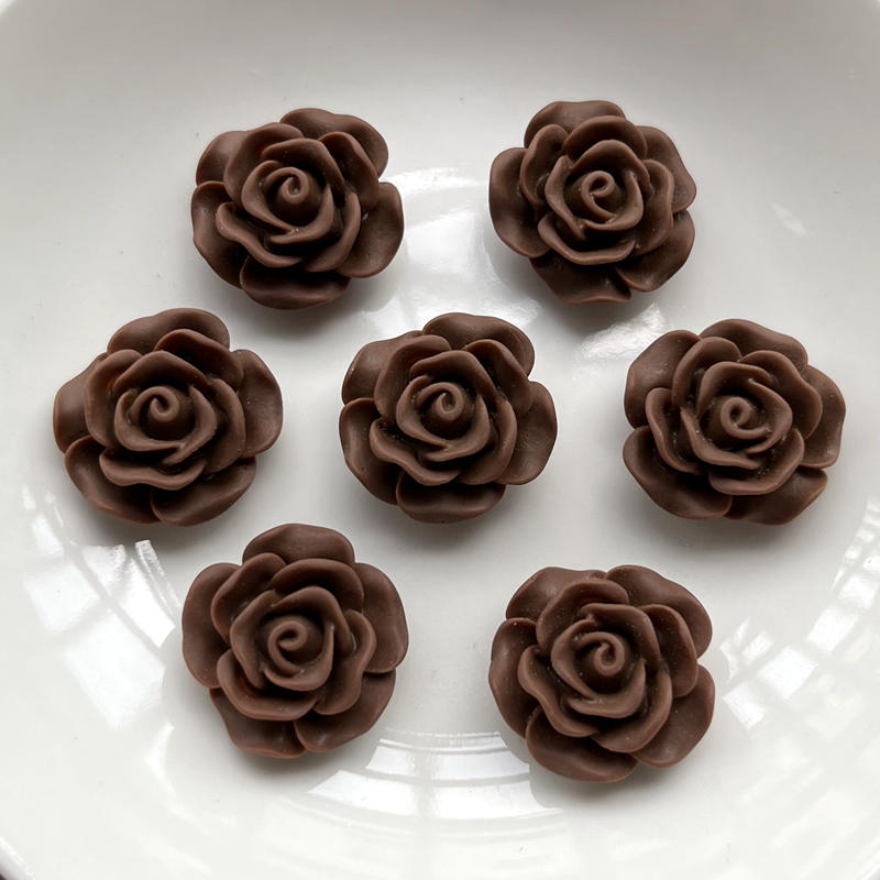 10pcs Beautiful Rose Resin Rhinestone Wedding Decoration Flower Scrapbook Jewelry Making Accessories DIY Resin Flat Back