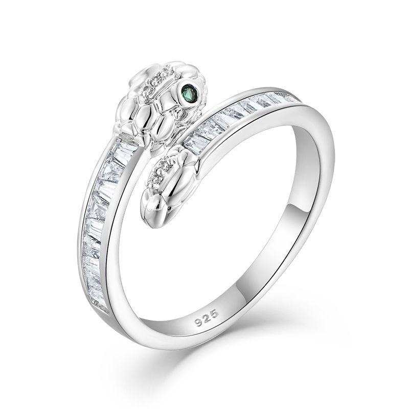 925 Sterling Silver Adjustable Snake Ring - Women's High-End Luxury Niche Design