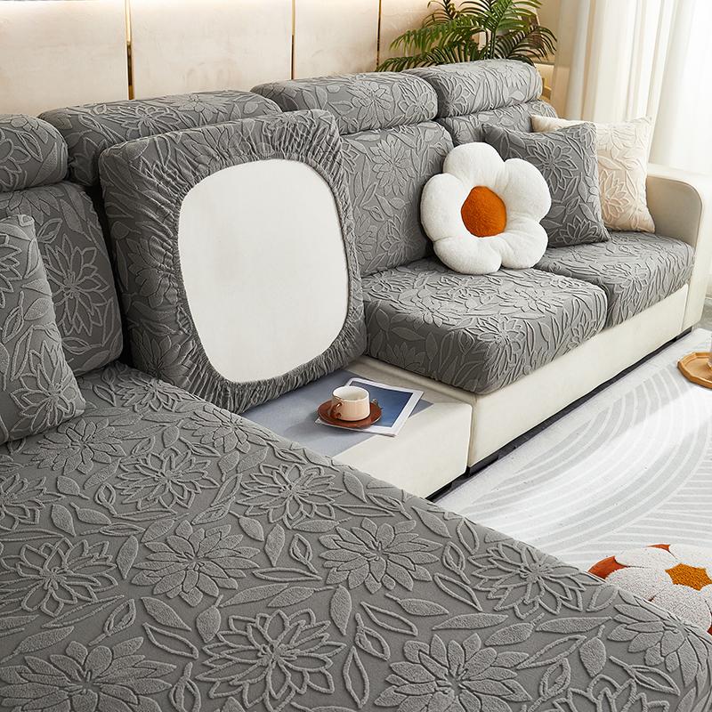 Однотонный жаккардовый чехол на диван с камелиями, 1 шт., эластичный чехол на диван, защита мебели для спальни, офиса, гостиной, дома