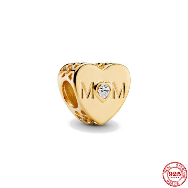 Neastamor Люблю тебя, мама, шарм-бусина в форме сердца, подходит для оригинального браслета, серебро 925 пробы, изготовление модных DIY украшений для женщин, подарок