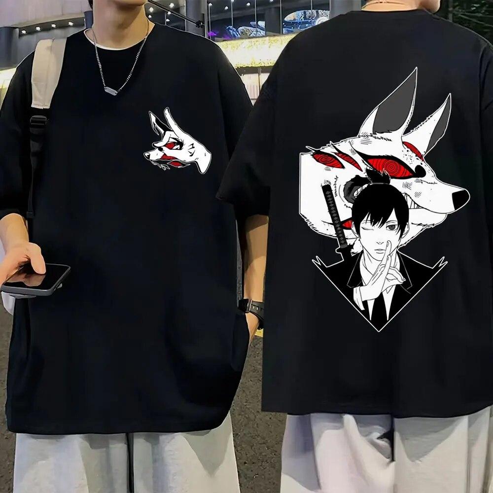 Аниме бензопила унисекс футболка Unisexga Hayakawa Aki Fox Devil Kon футболки с принтом унисекс женская повседневная хлопковая футболка с коротким рукавом большого размера