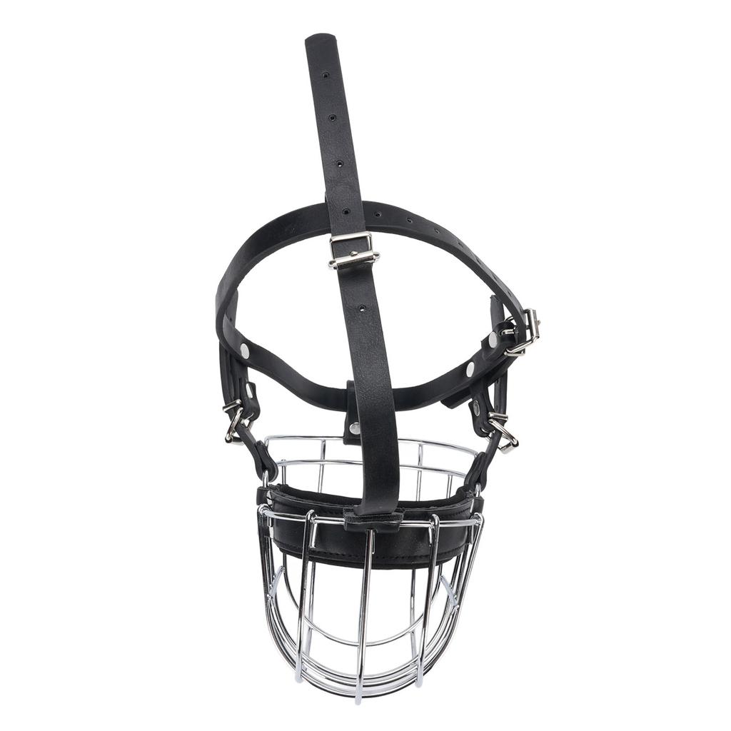 Намордники для собак для предотвращения укусов Металлический проволочный намордник-сетка для рта собаки с ремешками из ПУ кожи Дышащий безопасный намордник-клетка для