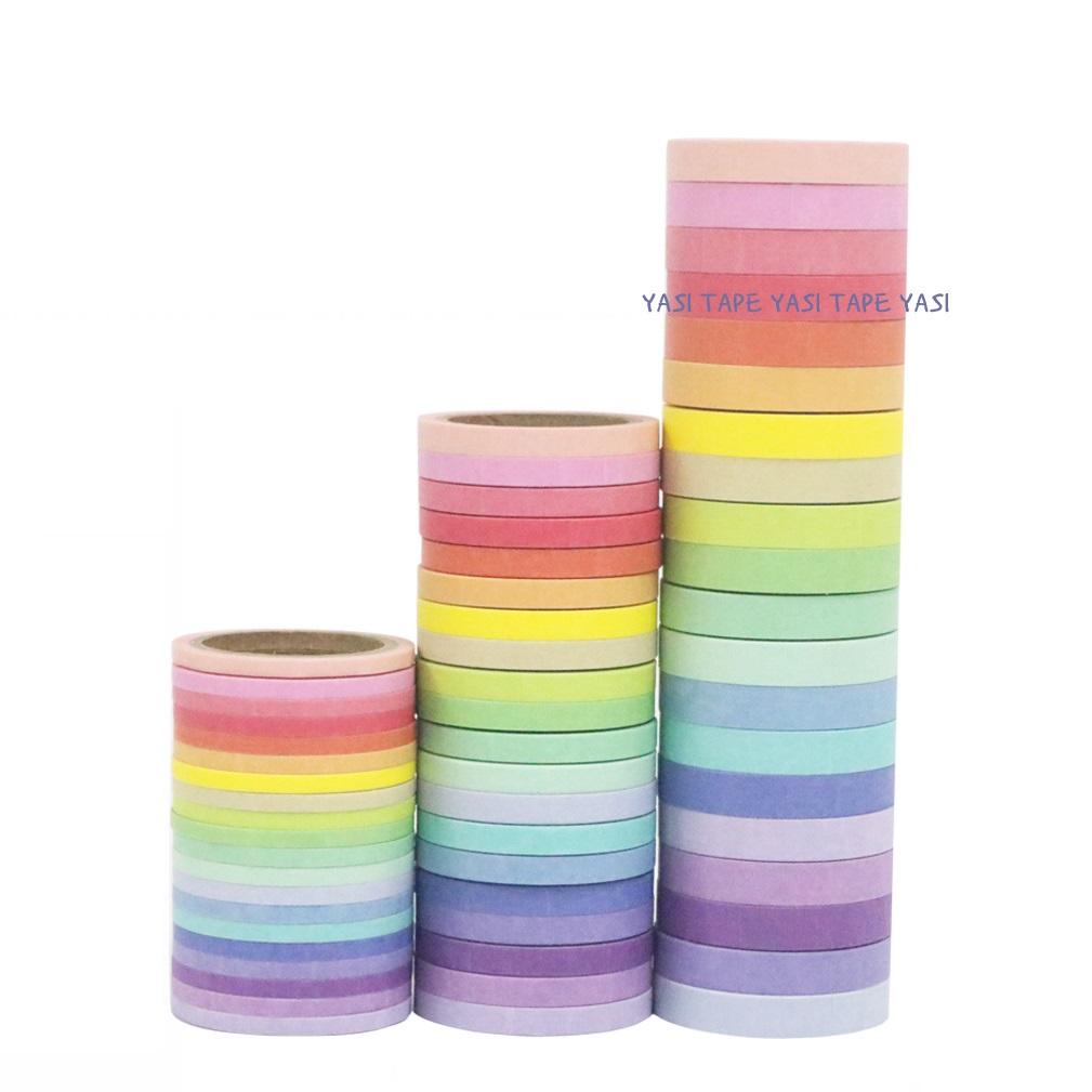 20pcs Rainbow Color Lace Paper Washi Tape Set 7.5mm Decoration Adhesive Masking Tapes Deco Stickers F6165