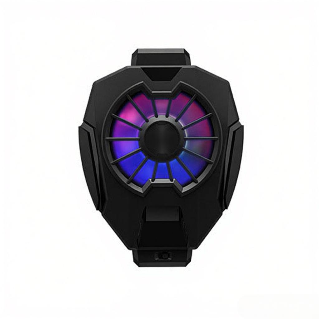 Phone Cooler Poweful Cooling Radiator with Digital Display 9 Blades Fan RGB Gradient Light Effect Semiconductor Heatsink Mobile Radiator for Gaming