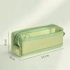 Double-Layer Pen Bag Transparent Stationery Organizer Portable Pencil Case  School Office