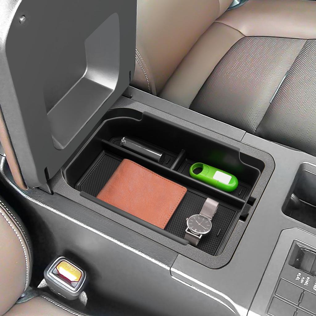 Coleya Console Box for the 2024 Toyota Land Cruiser 250 Compatible with and Later Includes a Center Storage ABS and a and Rubber Mat for Easy Car