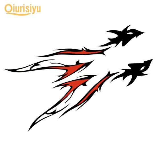 2шт автомобильная наклейка с пламенным узором самоклеящаяся наклейка из ПВХ на корпусе для внедорожника