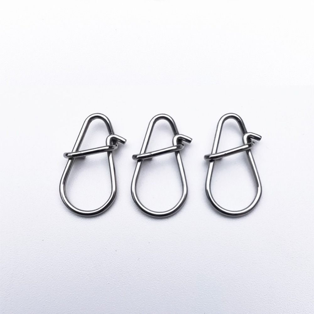 100PCS Stainless Steel Fishing Hanging Snap Silver Oval Split Rings Fishing Tools