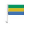 Drapeau - Gabon - 10 Pièces - 14 X 21 Cm - Polyester - Mât En Plastique