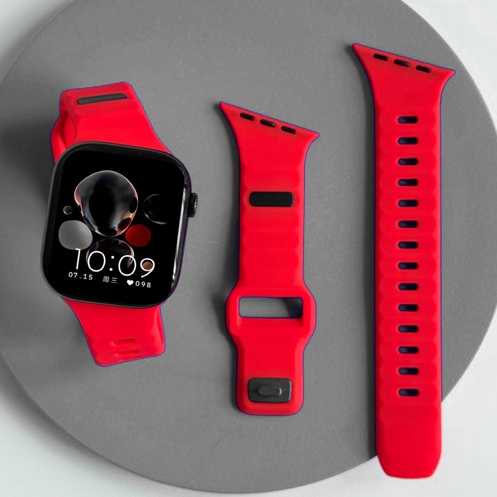 Силиконовый спортивный ремешок для Apple Watch Ultra 3/2 49 мм 42 44 38 40 41 мм Двухцветный регулируемый ремешок для Iwatch S11 10 9 8 7 6 SE3 Ремень