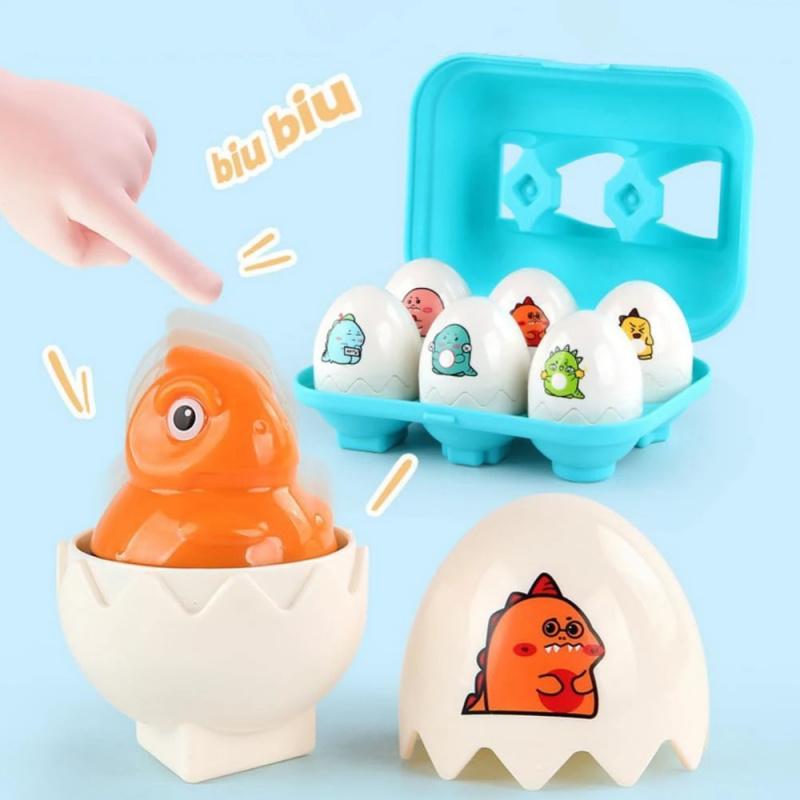 Educational Learning Game Matching Sorting Toys With Eggs Storage Box Dinosaur Smart Eggs Games Sorters Toy For Children Gifts