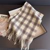 Корейские стили Роскошный полосатый Зимний женский шарф Имитация кашемира Одеяло Толстый Теплый Пашмина Шаль Накидки Кисточка Эшарп