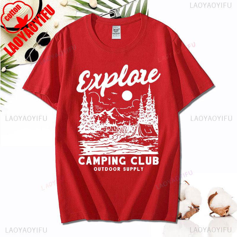 Love Camping I Hate People Vintage Funny TShirt Unisex Tees Camping Hiking Short Sleeve Tops Camper Gift Cotton ONeck TShirt