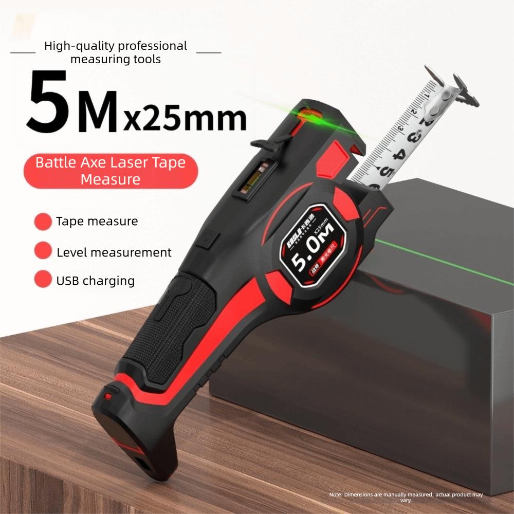 Retractable Digital Tape Measure 3-in-1 Laser Rangefinder Measuring Tool Laser Level  Construction