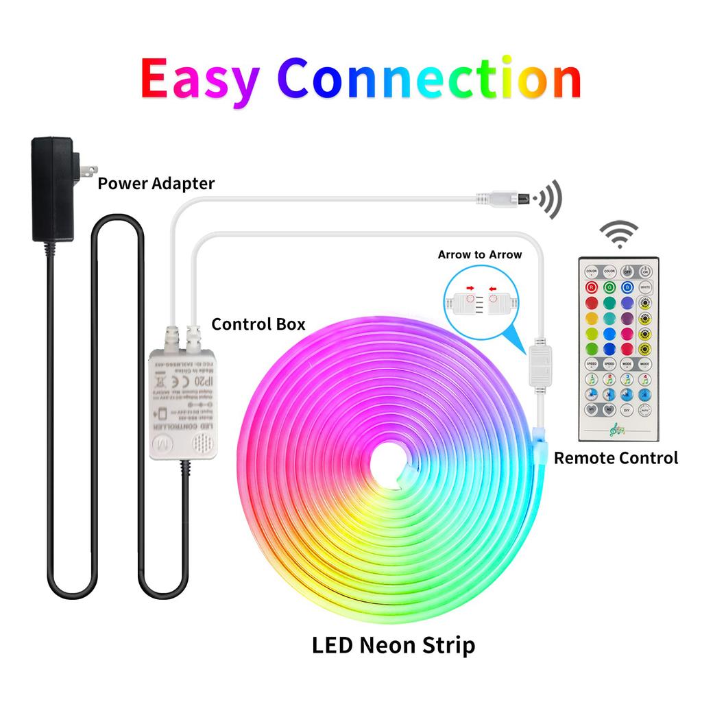 Музыка Синхронизация RGB Светодиодные неоновые ленты Bluetooth APP Дистанционный гибкий веревочный свет