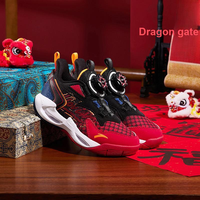 Anta Детские баскетбольные кроссовки с круглой головкой, удобные, универсальные, амортизирующие, износостойкие, с низким верхом, детские баскетбольные кроссовки A312419904-5