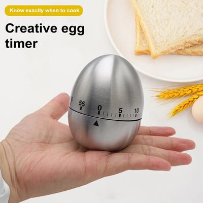 Механический кухонный таймер с обратным отсчетом 60 минут, громкий звонок 70 дБ, нержавеющая сталь, без батареек, простой в использовании таймер для приготовления пищи, обучения, выполнения домашних заданий, йоги