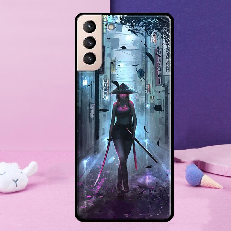 Чехол для телефона Аниме Девушка Самурай для Samsung Galaxy S25 Ultra S24 S23 Ultra S9 S10 S20 S21 S22 Plus S24 FE