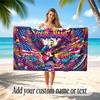 American Patriotic Theme Soft Beach Towel Personalized Custom Name Text Towel Portable for Beach Pool Travel