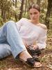 In The Balcony Lia Voluminous Ribbon Strap Mule Slippers