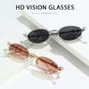 INS Rhinestone Sunglasses Y2k Anti-Blue Light Spectacles Convenient Retro Frame Eyewear  Unisex