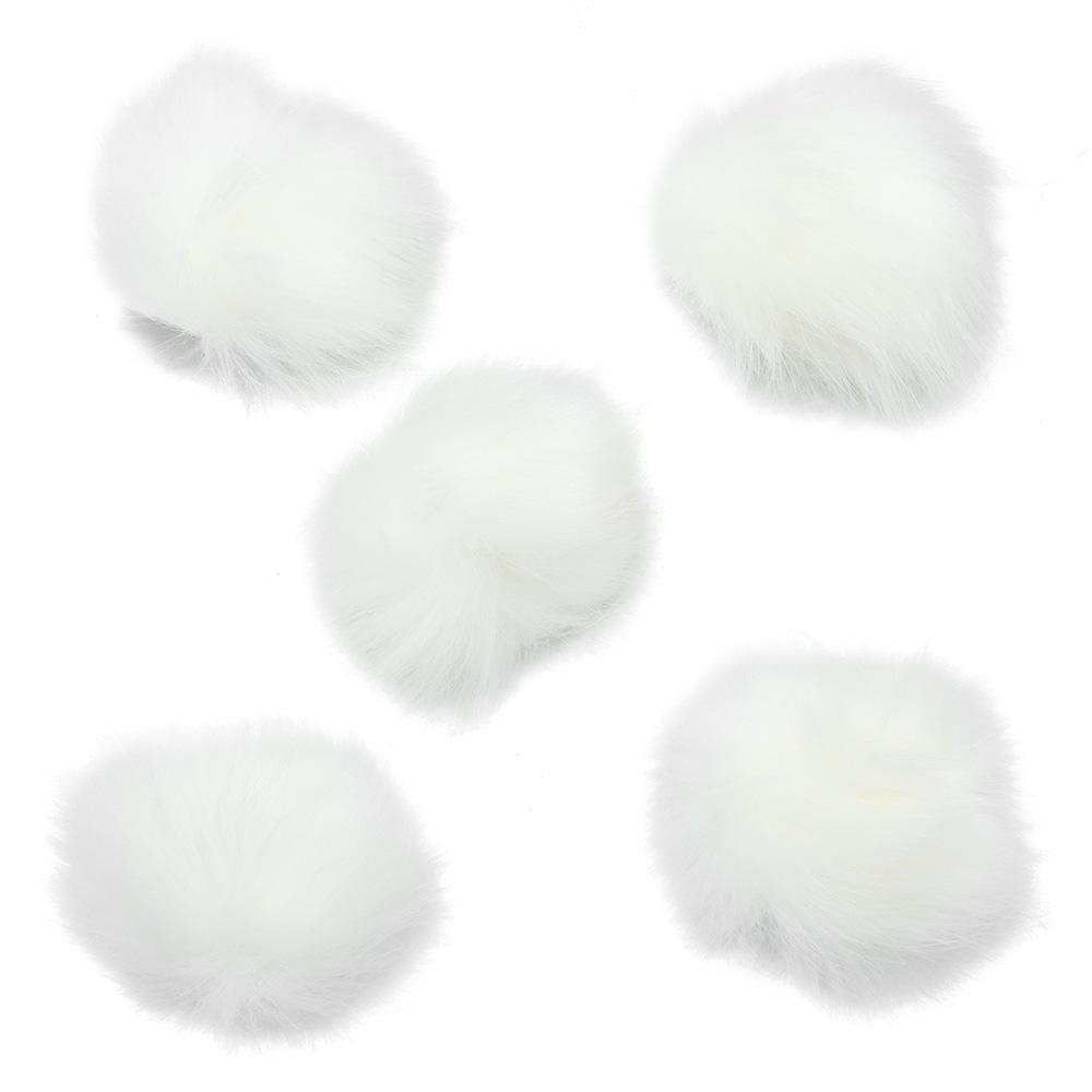 Полиэстер 6 шт. Акриловые белые помпоны Эластичная петля Сумки