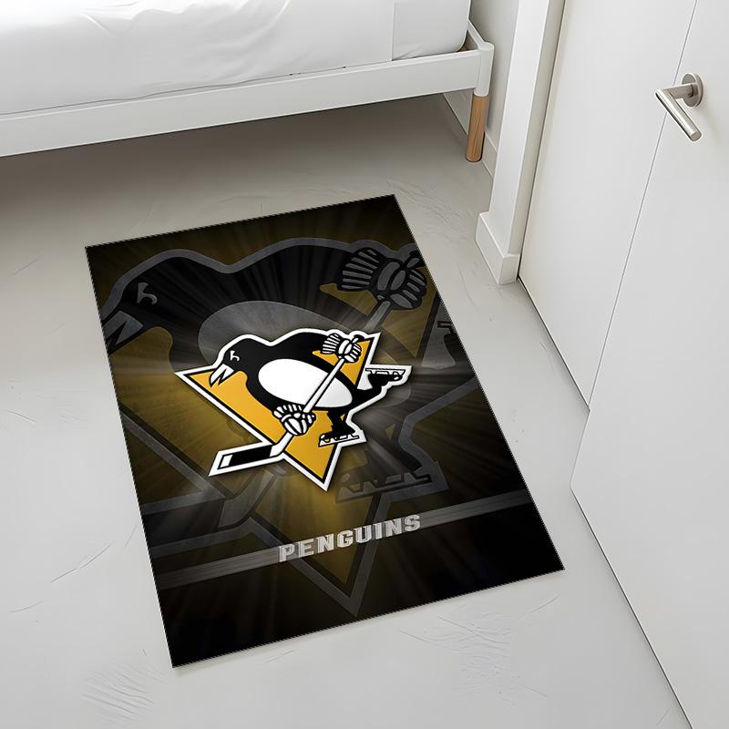 Pittsburgh Penguins (1) Rug Suitable For Living Rooms Bedrooms Computer Rooms Dining Areas And Placement Under Tables And Chairs Also An Ideal Choice