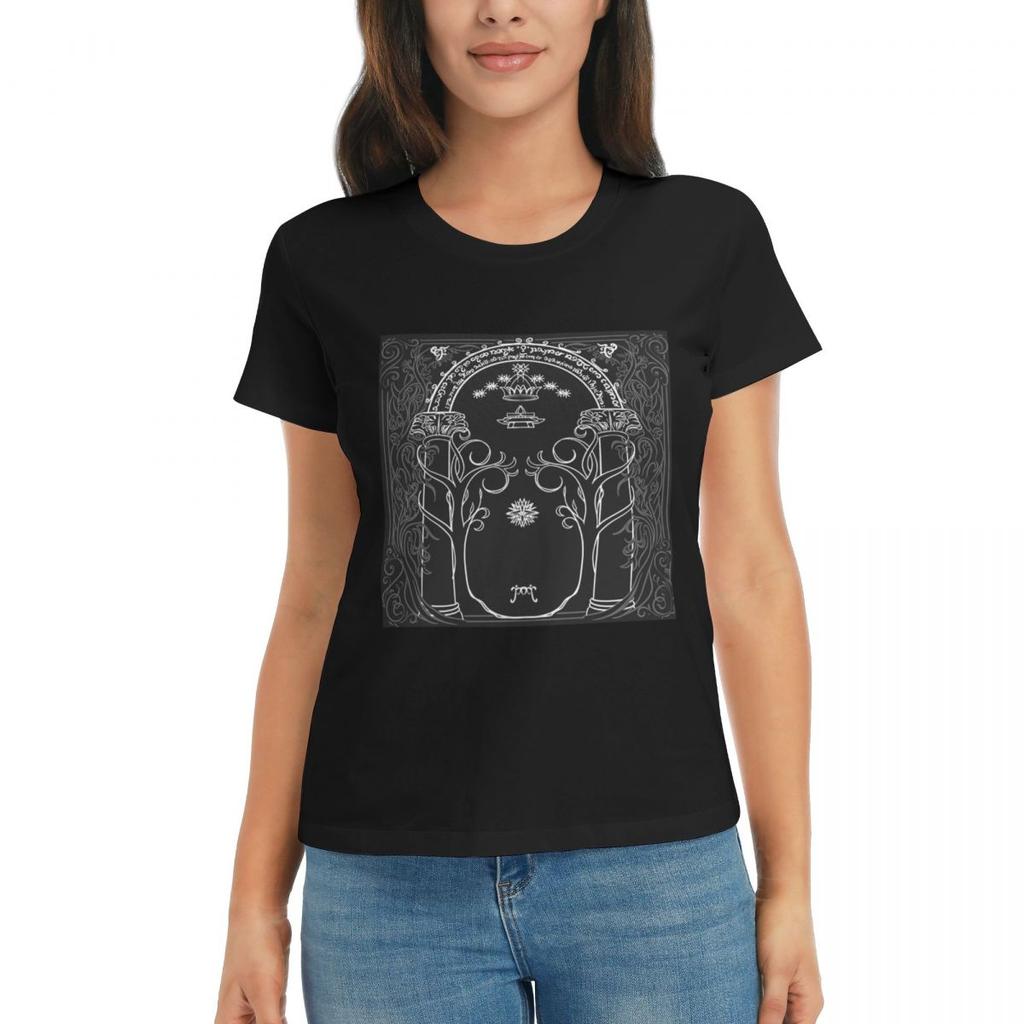 Women TShirt Mountain Door In The Style Of JRRTolkien Summer Short Sleeve Tees Round Neck T Shirts Clothes Tops Streetwear