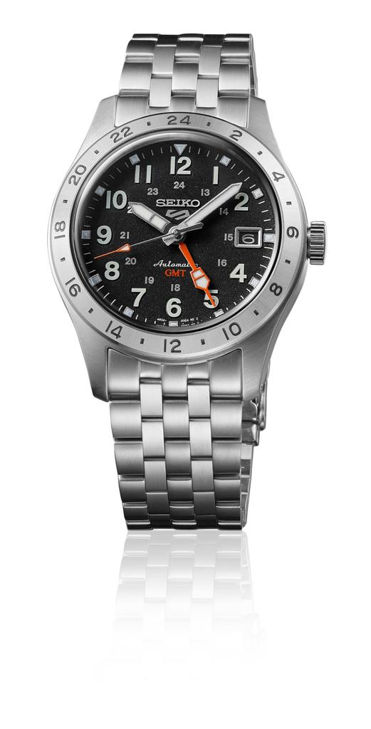 Мужские часы Seiko 5 Sports SBSC011 Field GMT серебристые