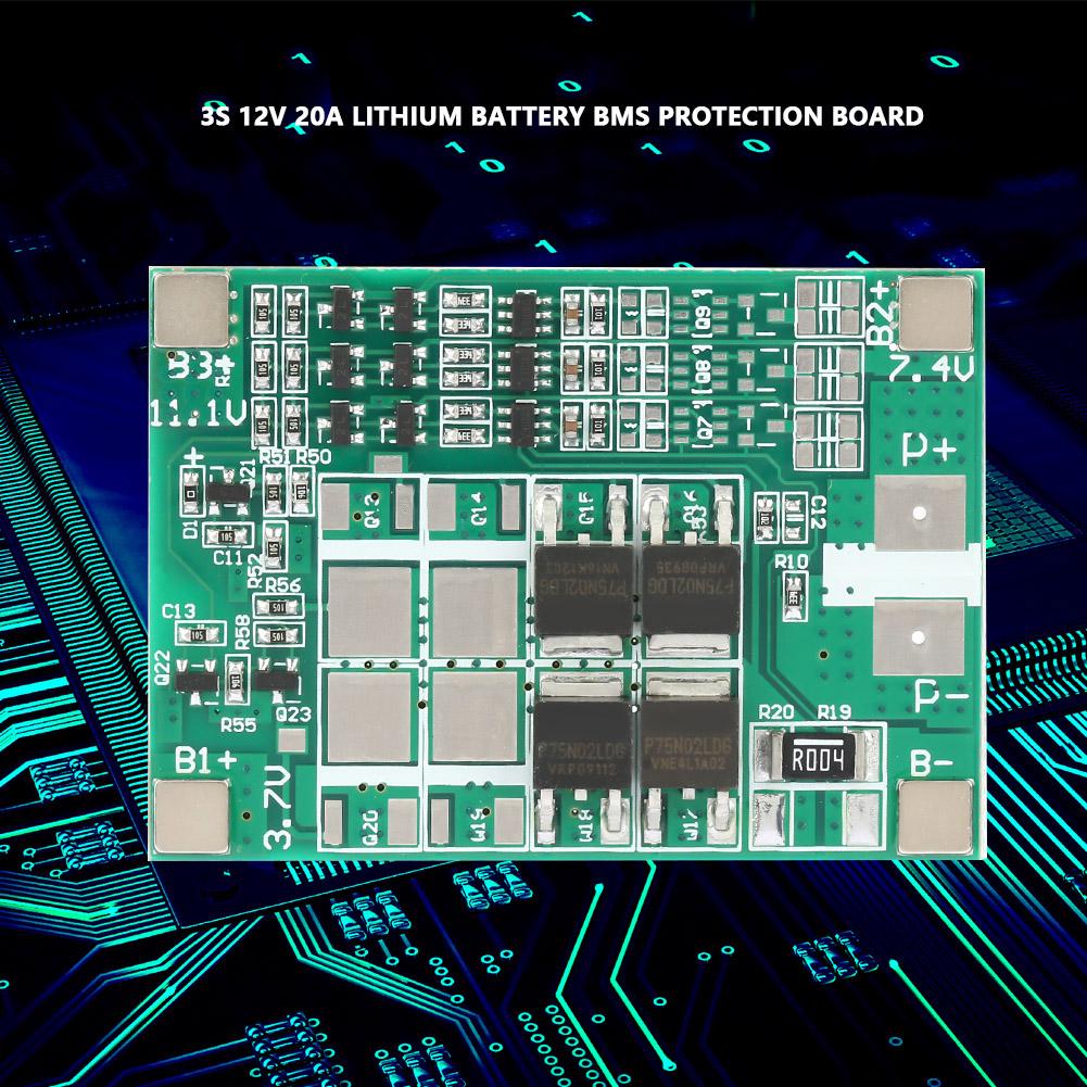 3S 12V 20A литиевая батарея плата защиты плата BMS печатная плата