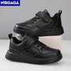 Children Sneaker Boys Casual Shoes Black Leather Flat Student Walking Shoes Non-slip Girl Lightweight Sports Tennis Footwear