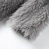 Womens Long Faux Fur Coat With Notched Lapel Warm Oversized Winter Outerwear In Gray Burgundy Coffee Beige