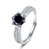 Bague Ringen Кольцо с муассанитом VVS D цвета 1 карат/2 карата для женщин, ювелирные изделия из стерлингового серебра 925 пробы, открытые кольца с выращенными в лаборатории бриллиантами, подарок