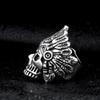 New Native American Skull Head Ring from Europe and America, Hip Hop Trendy Male Punk Ring