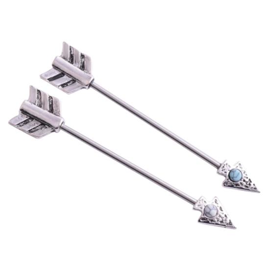 Ретро стрела промышленные леса бар ушной хрящ спираль штанга пирсинг ювелирные изделия