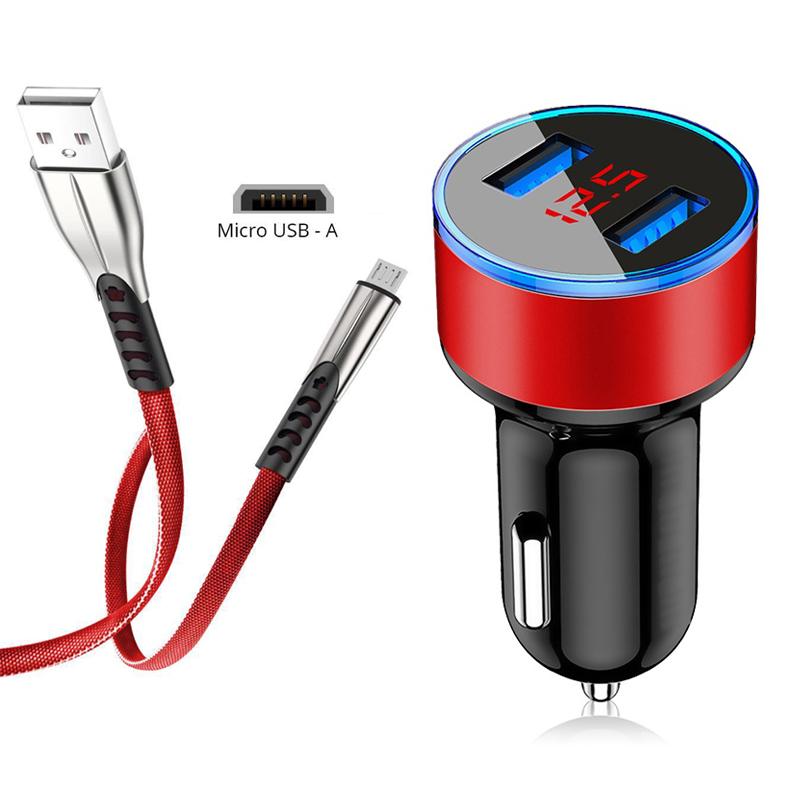Автомобильное зарядное устройство, кабель Micro USB, быстрое зарядное устройство для сотового телефона для Xiaomi Redmi Note 6 5 4 Pro 7a 6a 5a 4a 5x 4x 5 Plus F1 с ЖК-дисплеем
