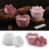 Rose Candle Jar Concrete Silicone Mold Resin Flower Storage Box Molds 3D Candle Ornament Candle Holder Mould Gypsum Box Moulds