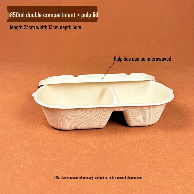 Eco-friendly Three-Compartment Disposable Bento Box – Microwaveable Paper Lunch Container for Salads and Light Meals