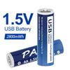 100% Capacity 1.5V AA Li-ion Battery 2800mWh Li-Polymer USB Rechargeable Lithium USB Battery AA+ USB Cable Line Toy KTV Multi-function Battery