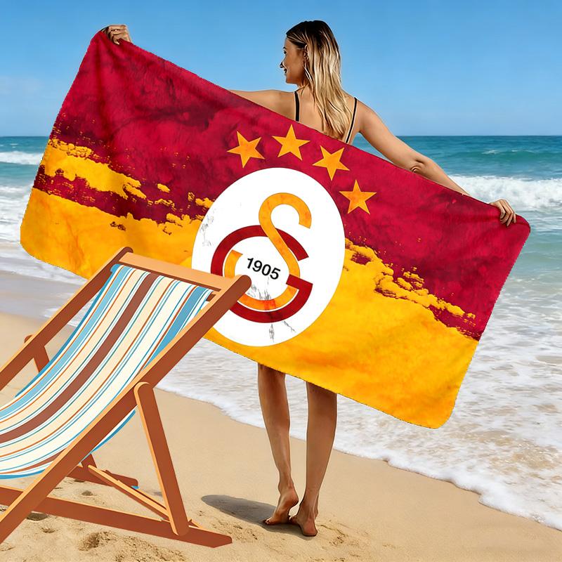 Пляжное полотенце Galatasaray S.K. с принтом, большое, мягкое, быстросохнущее, для пляжа, кемпинга, плавания
