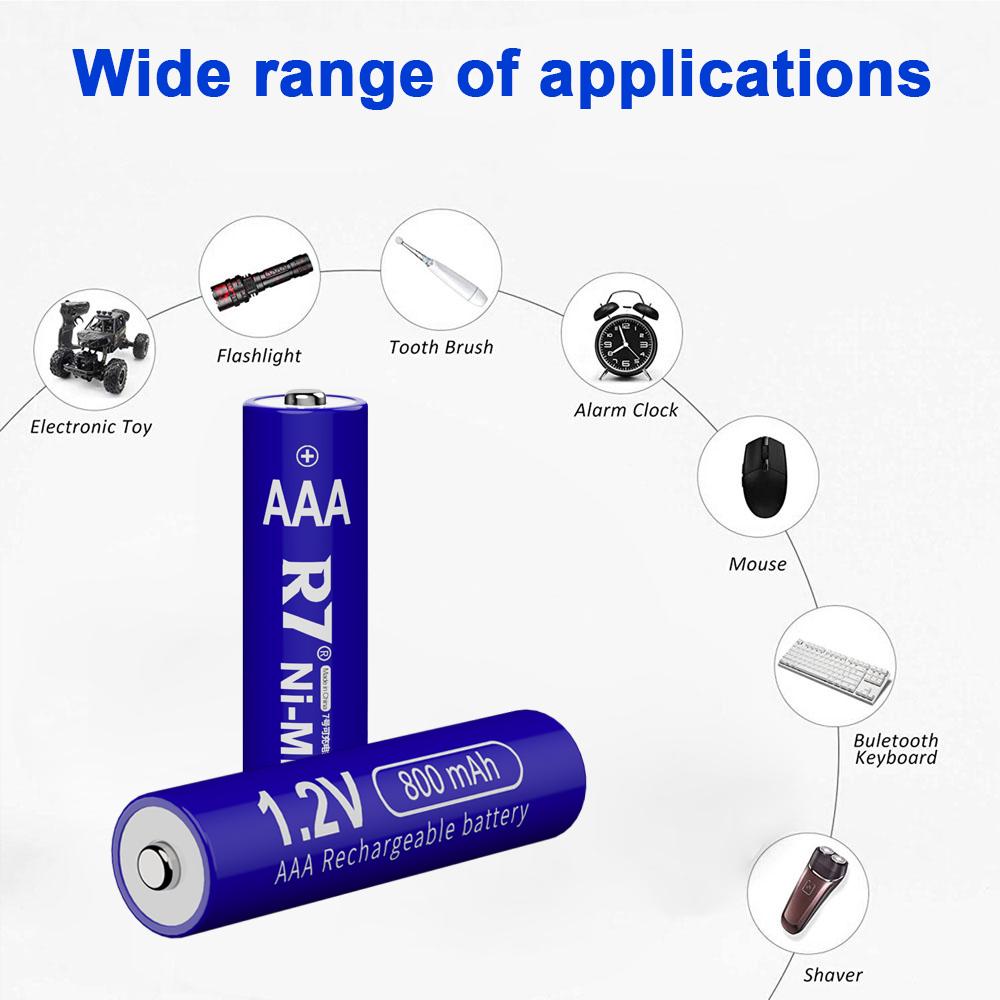 Аккумуляторная батарея AAA 800mAh NI-MH 1.2V, аккумуляторная батарея AAA 3A, аккумуляторная батарея NI-MH для камеры, игрушек