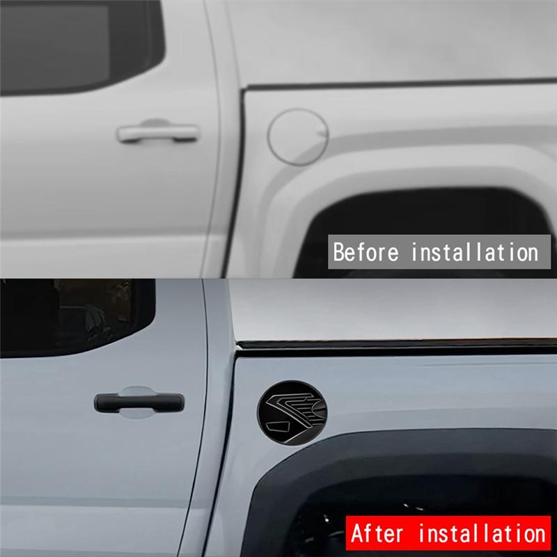 Car Fuel Tank Oil Cover Trim For Toyota TACOMA 2024 Gas Cap Trim Stickers Car Exterior Accessories Component Gloss Black