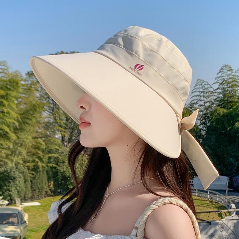 Летняя шляпа от солнца с широкими полями и бантом-бабочкой, полиэстеровая, для уличной моды