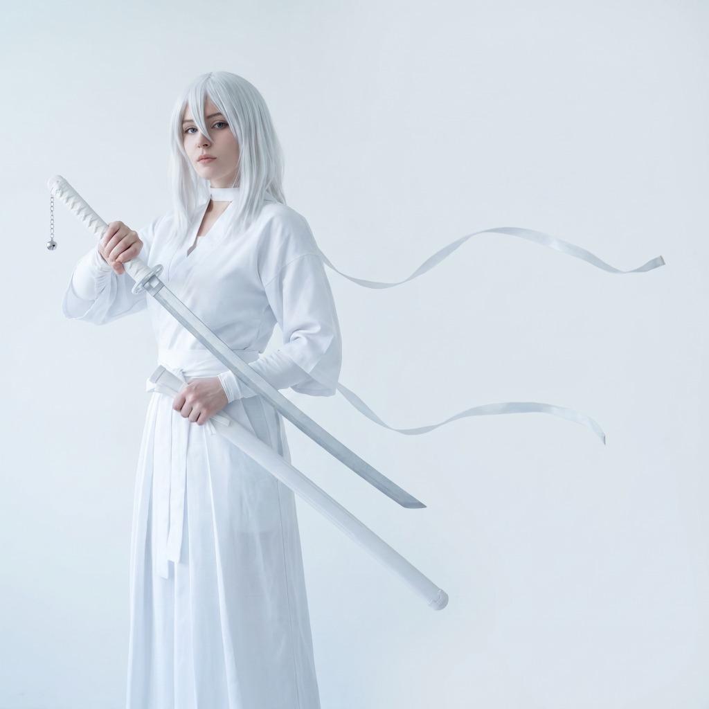 39-дюймовые пластиковые катаны Рукии из Bleach, полноразмерные японские самурайские сабли, катана с нейлоновым лезвием, реквизит для косплея, декор для дома, игрушка, подарок