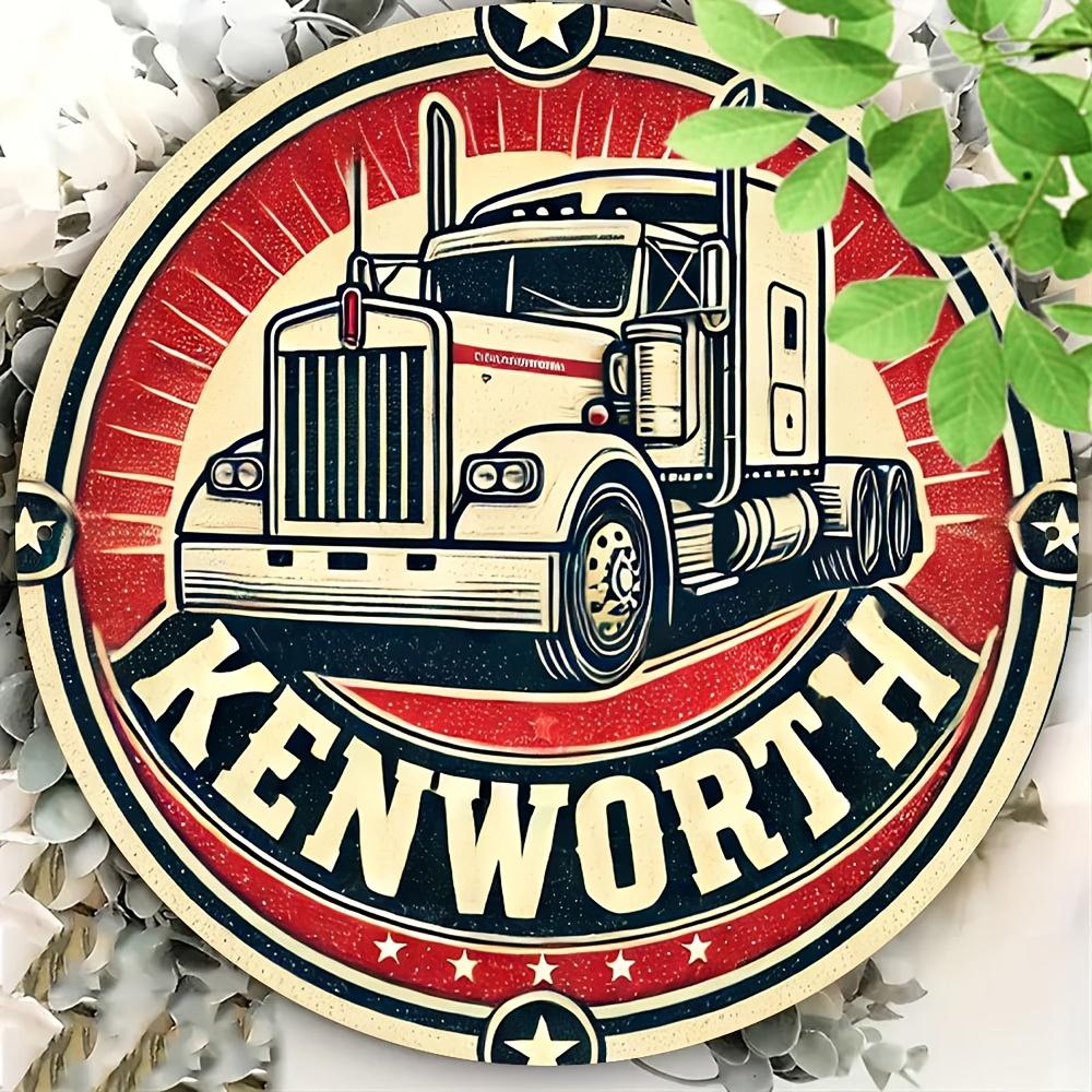 Room Decor A Resilient Journey A Round Aluminum Sign Featuring The Classic Kenworth Truck Logo Design Suitable for Room Decor